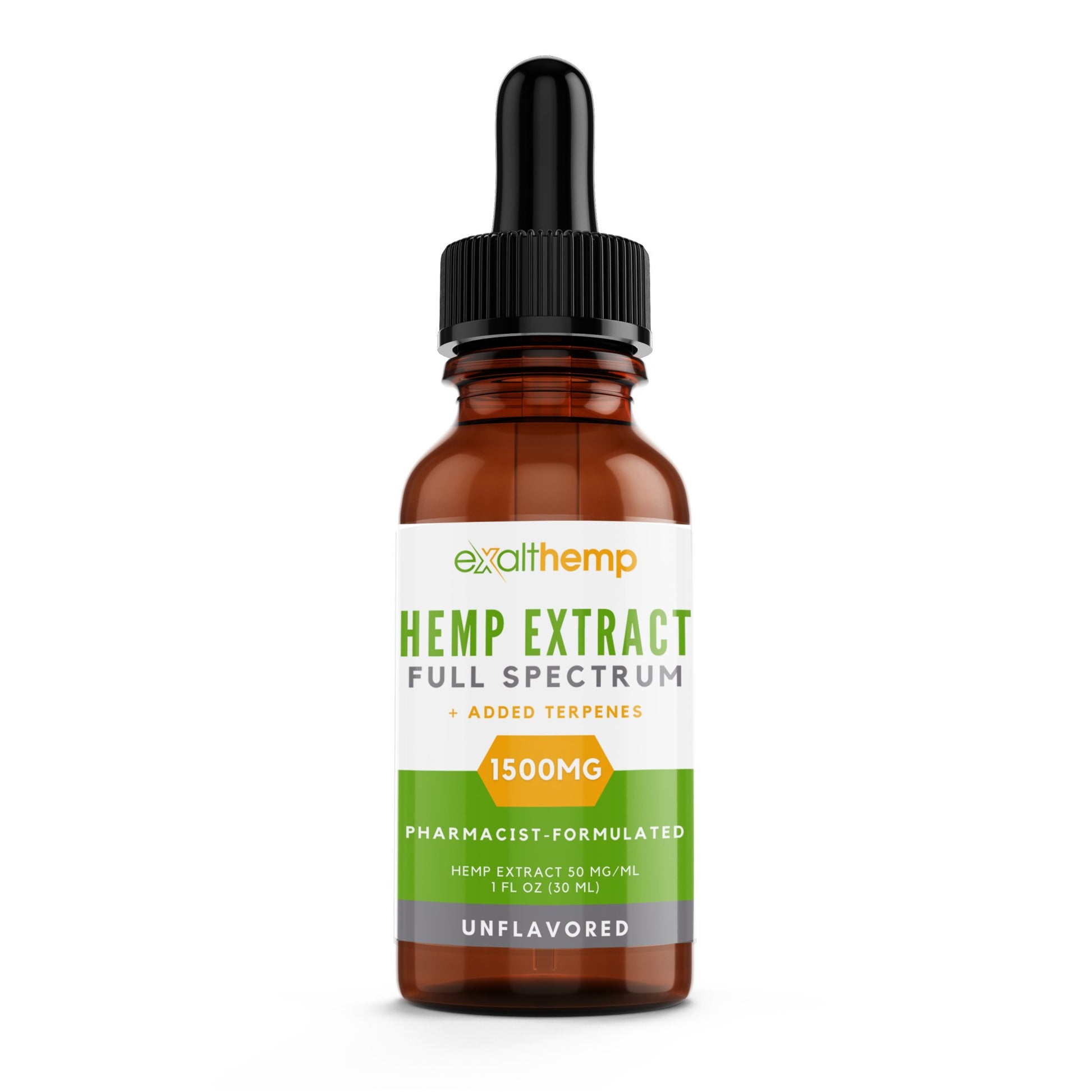 Hemp Extract Full Spectrum Oil - 1500mg - Cinnamon and Unflavored - ExaltHemp