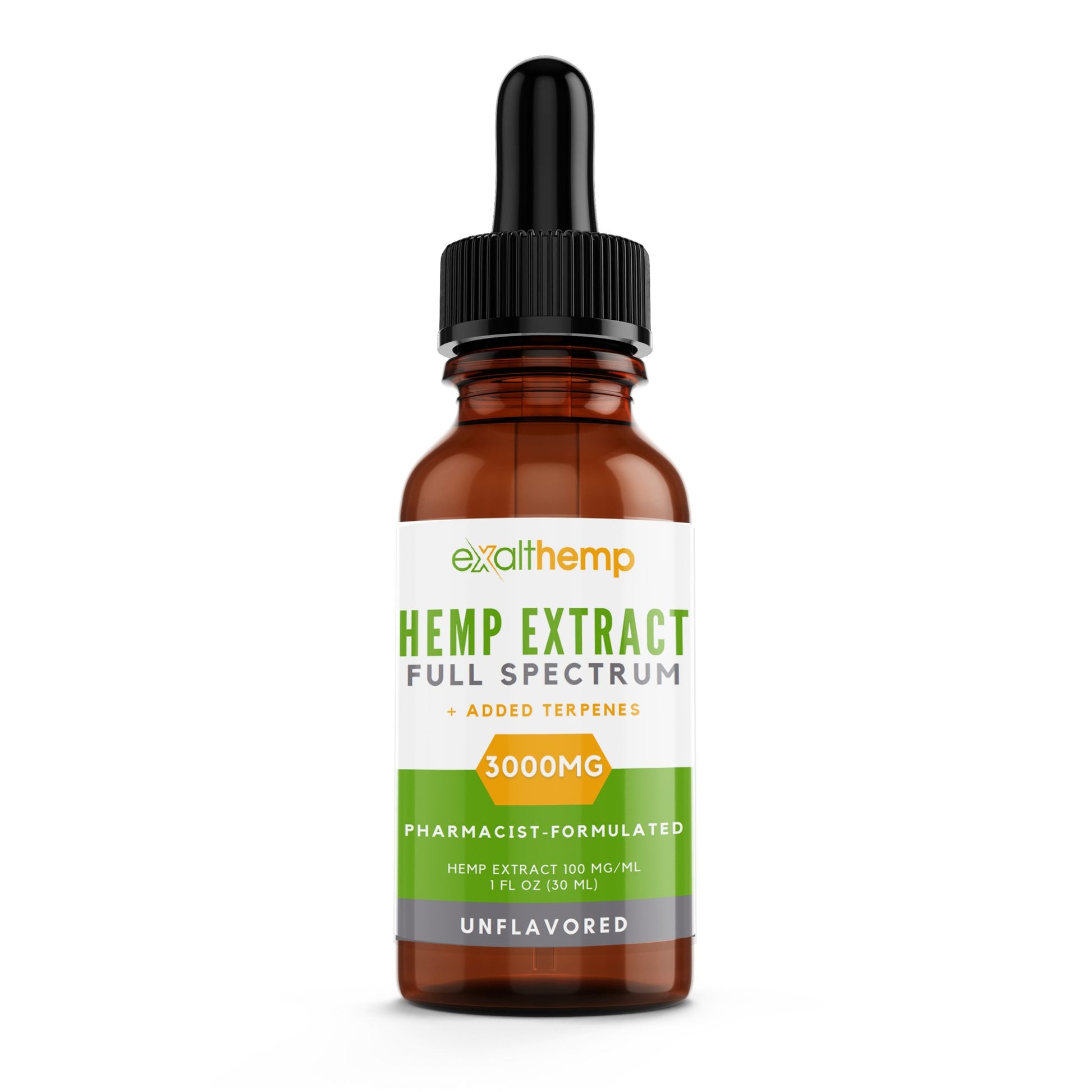 Hemp Extract Full Spectrum Oil - 3000mg - Cinnamon and Unflavored - ExaltHemp